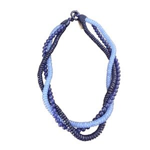 NWT Chico’s Three Strand Beaded Necklace in Shades of Blue